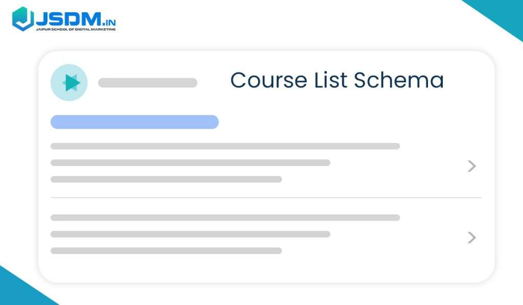 Course List Schema preview in SERP